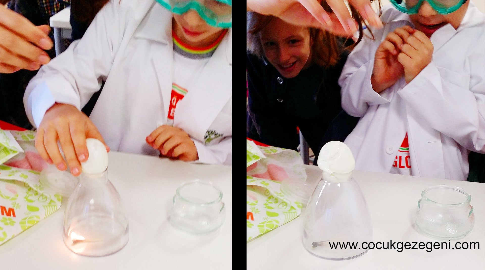 yumurtayı şişeye sokma deneyi - Evde yapılabilecek kolay okul öncesi deneyler